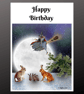 Birthday Card Celestial moon Gazing Hare Rabbit witch Personalise Seed Wiccan 
