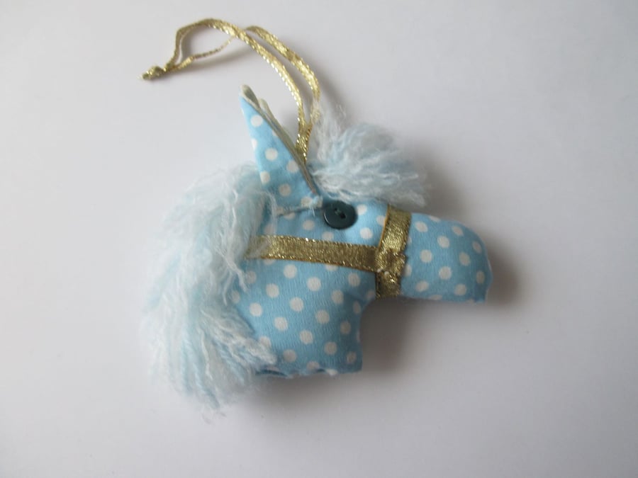 Horse Christmas Decoration Fabric Bauble Pony Hobby Horse