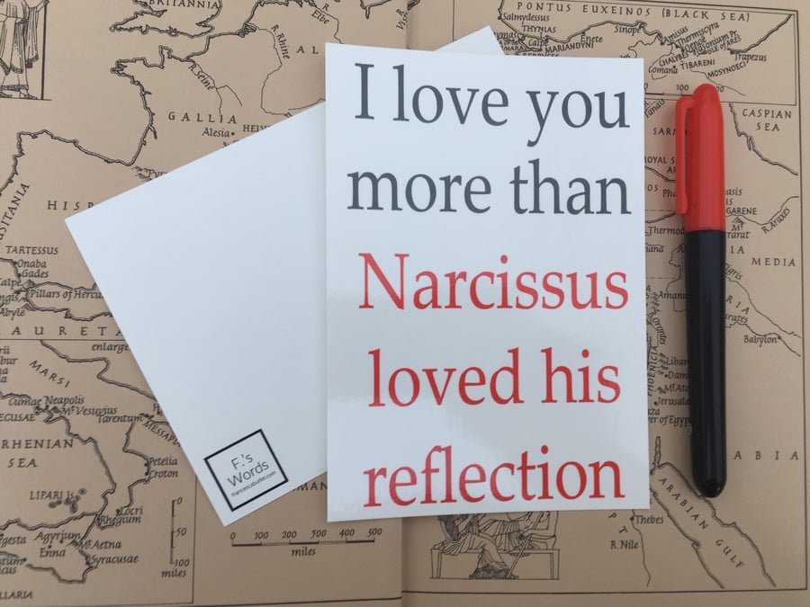 I Love You More Than Narcissus Loves His Reflection Greek Mythology Anniversary