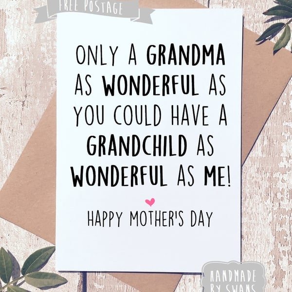 Mother's day card - Only a grandma as wonderful as you