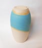 Vase Tulip shaped Satin Turquoise Blue wheel thrown stoneware ceramic. - Image 2