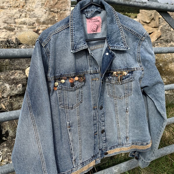 Reimanged upcycled denim jacket