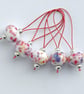 Lampwork Stitch Markers - Tropical Punch - Image 1