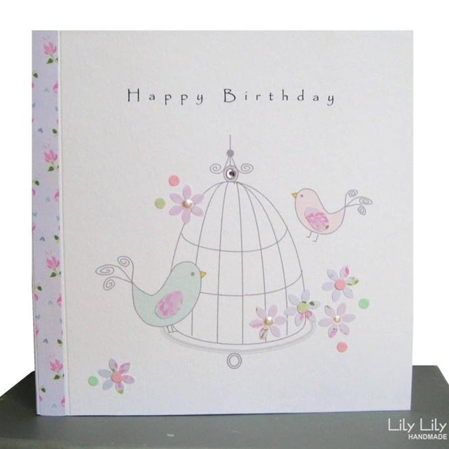 Birthday Card - Birdcage Design