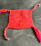 Handmade Knitted Cat Kitten Love Heart Blanket Toy With Tassels & Bells 