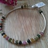 Tourmaline Sterling Silver Bangle Style Bracelet