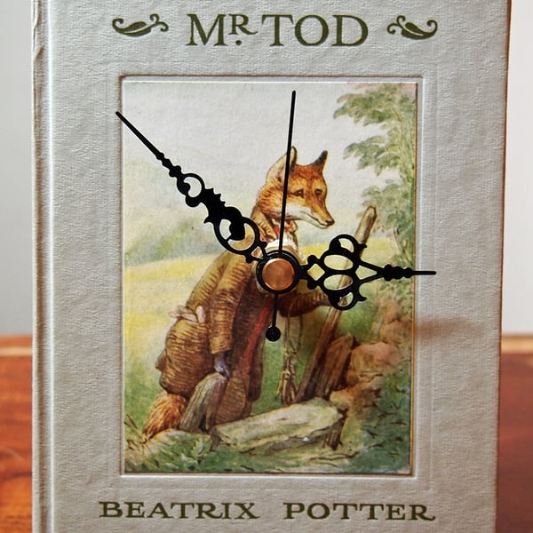 SALE The Tale of Mr. Tod by Beatrix Potter - vintage book clock.