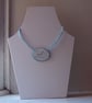 Textile necklace with embroidered seagull. - Image 4