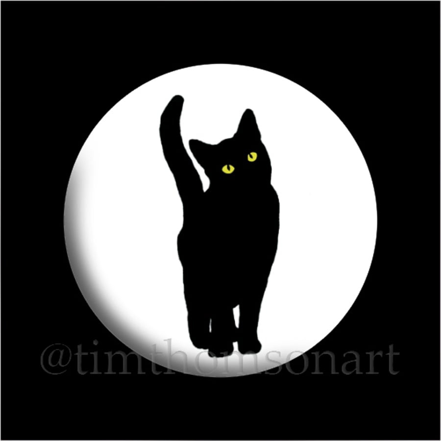 Cats Cats Cats! Black, White, Customisable... 25mm Button Pin Badge
