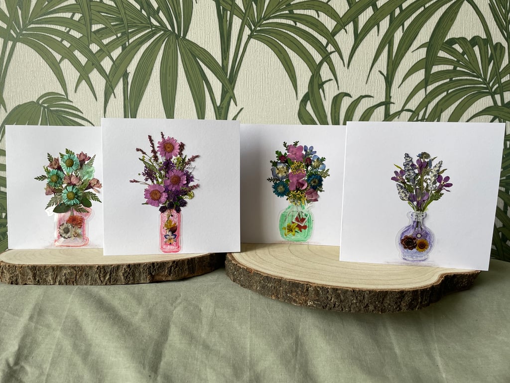 Pressed flower notecards 