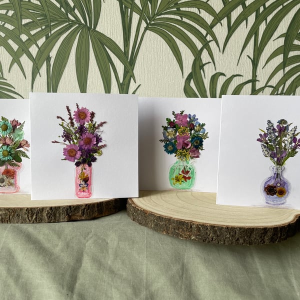Pressed flower notecards 