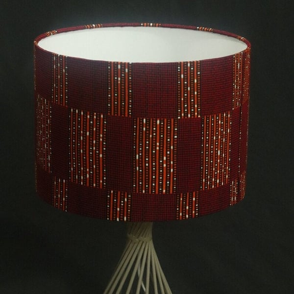 Red blocks patterns African print inspired fabr... - Folksy
