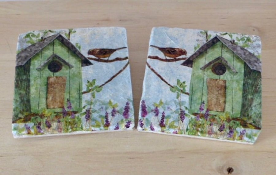Marble 'Birdhouse' Coasters