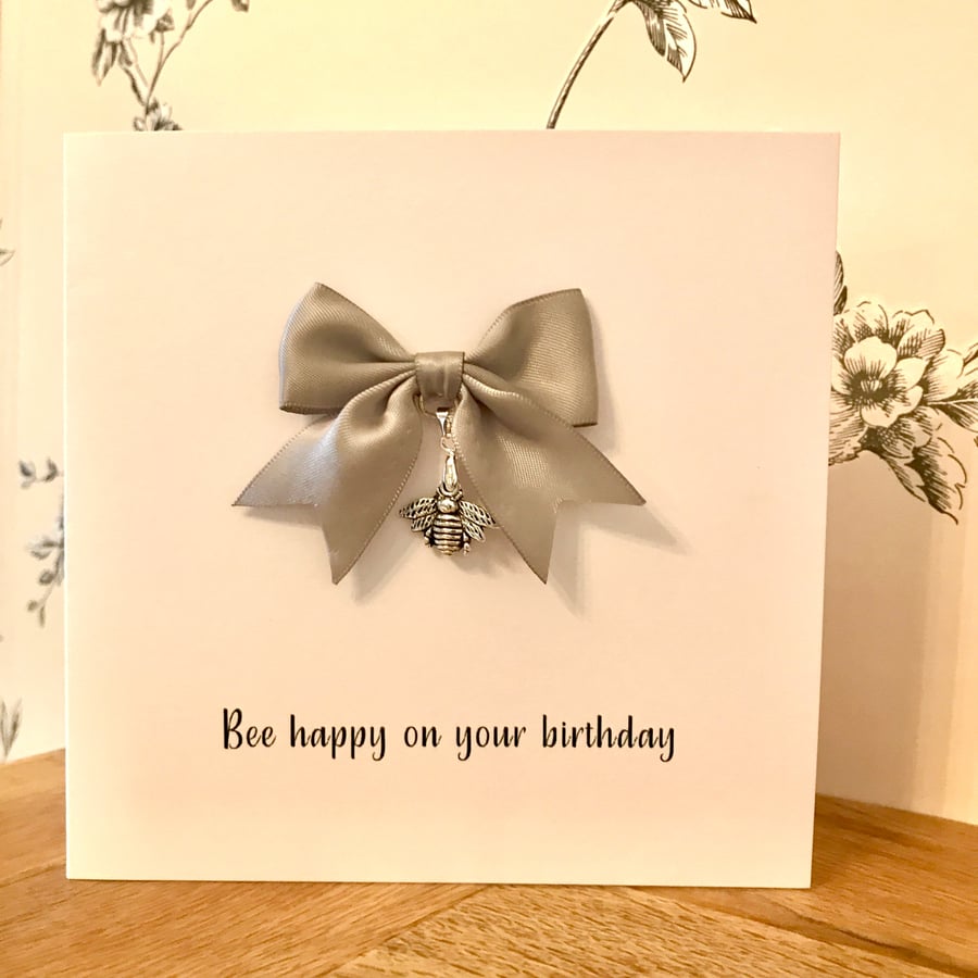 Personalised Bee Charm Card