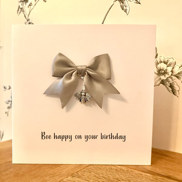 Personalised Bee Charm Card