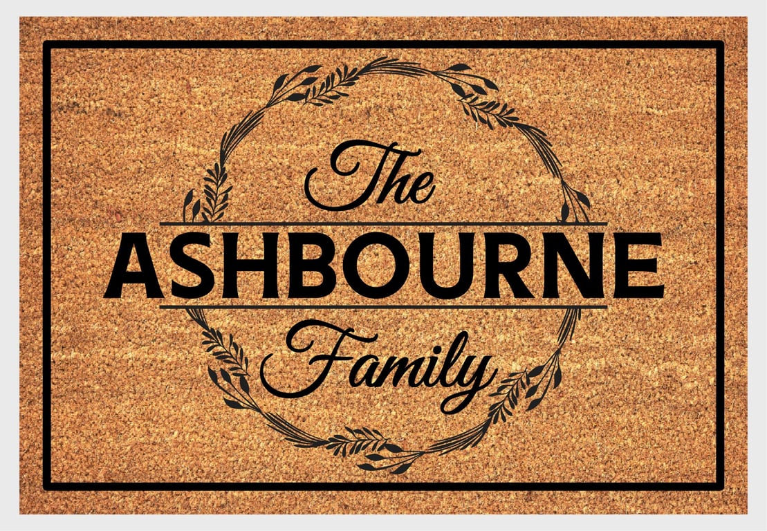 Personalised Surname Door Mat - Customised Family Name Welcome Mat - 3 Sizes