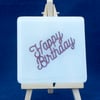 Happy Birthday Coaster in White