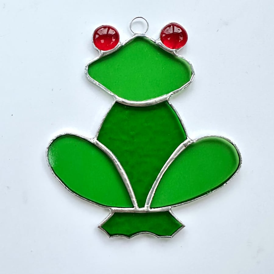 Stained Glass Frog Suncatcher - Handmade Hanging Decoration