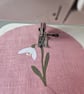 Snowdrop mini hoop, handmade hanging decoration, embroidered - Image 3