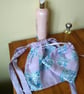 Pair of patchwork drawstring bags, gift bags, project bags. Choice of colours - Image 2
