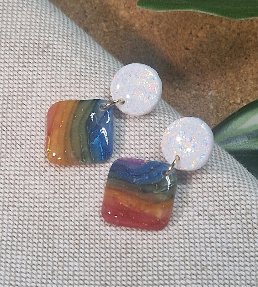 Polymer Clay Earrings: Spectrum 