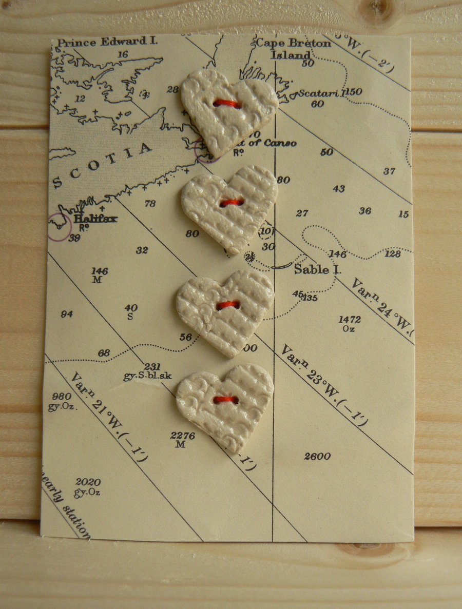 Handmade Heart Buttons