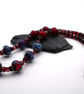 red lampwork glass and garnet beaded necklace - Image 3