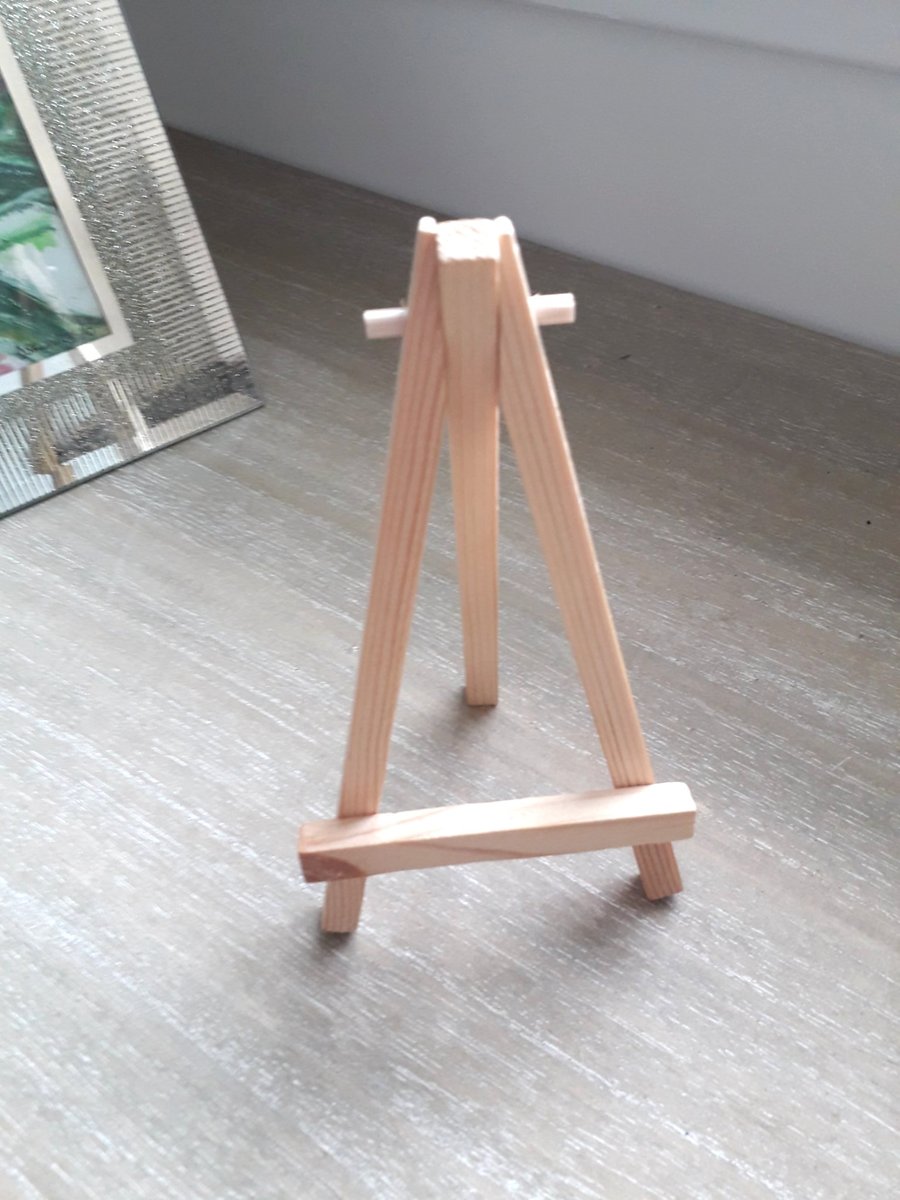 Mini wooden Eisel for displaying coasters or shell art.  