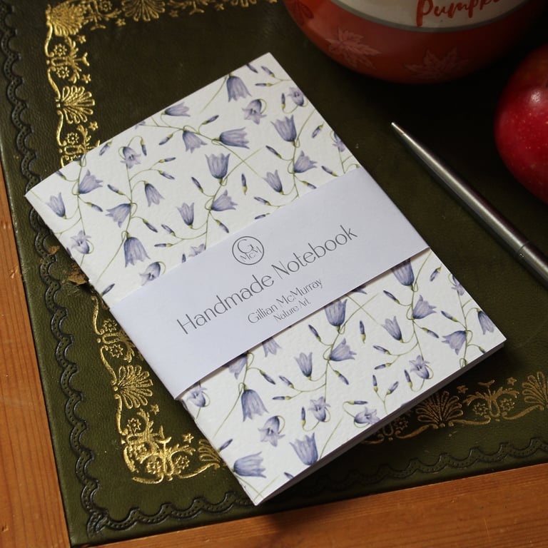 Handmade Notebook - Harebells - Small Notepad or Gardening Journal
