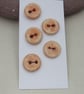 5 Small Round Terracotta Glazed Ceramic Buttons - Image 1