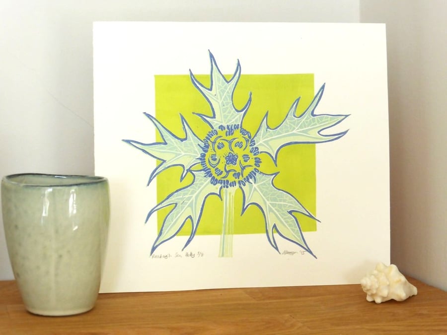 Rossbeigh sea holly - LINO PRINT SEA HOLLY DUNE 