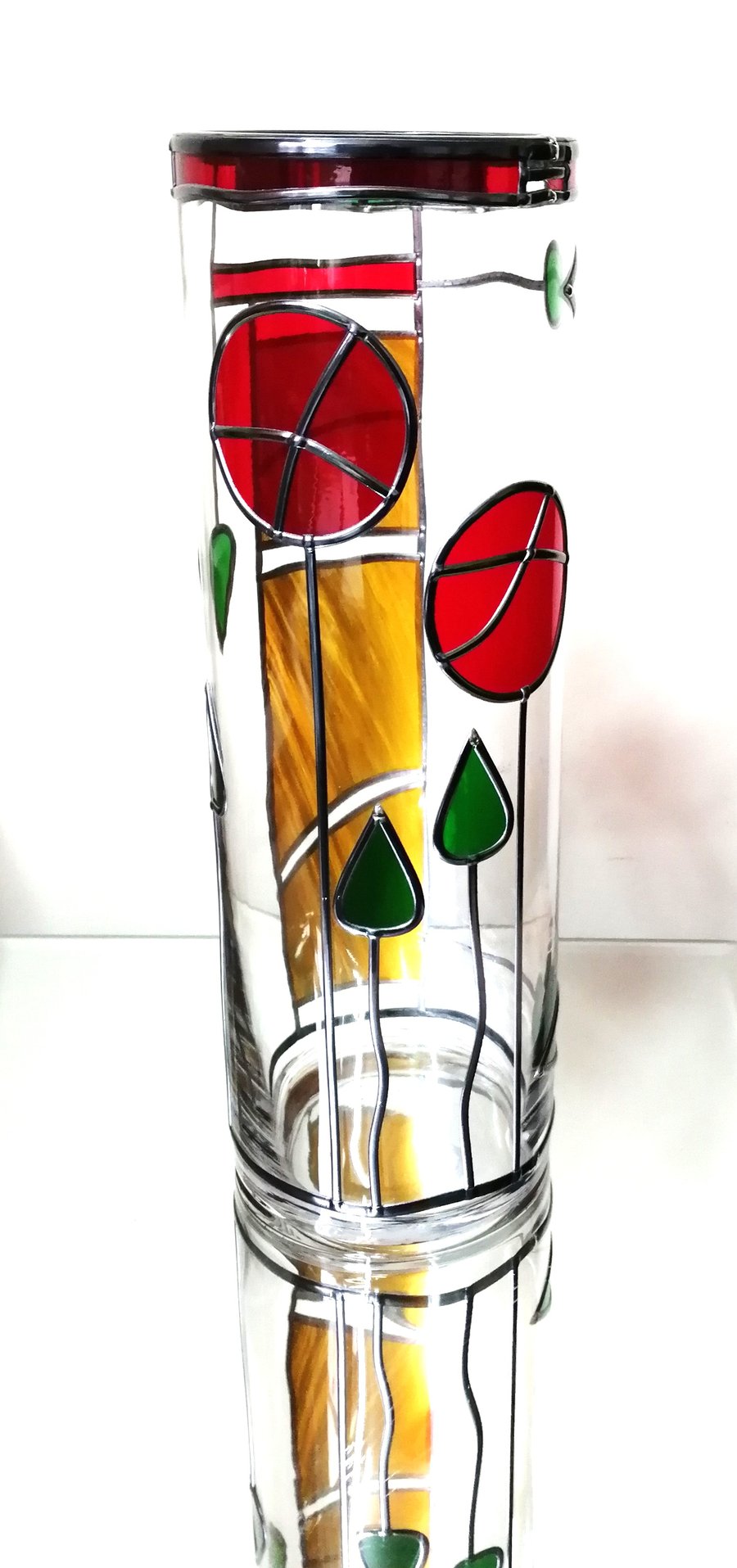 Le Style Moderne is a Stained Glass Flower Vase. 