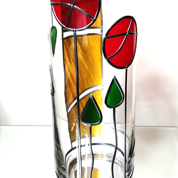 Le Style Moderne is a Stained Glass Flower Vase. 