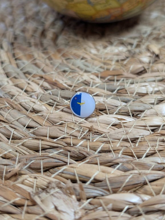 Azores Islands Flag Map Pin – Portuguese Travel Map Push Pin for Wooden Maps