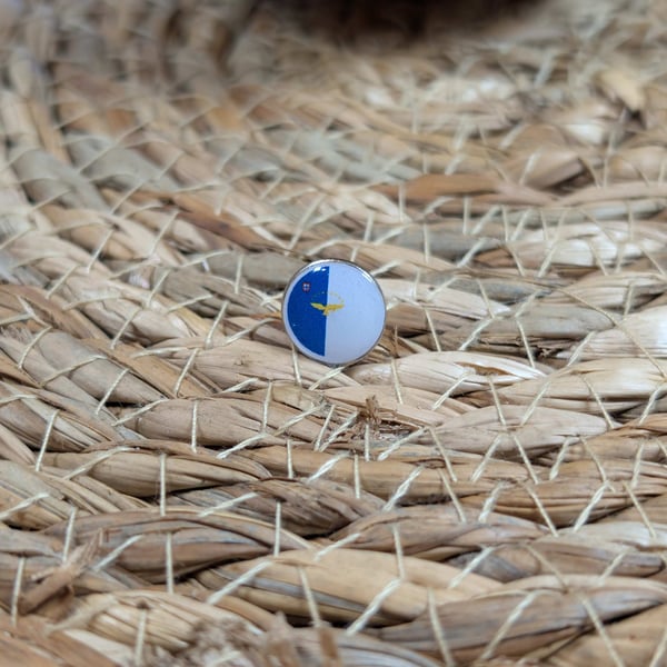 Azores Islands Flag Map Pin – Portuguese Travel Map Push Pin for Wooden Maps