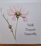C6727   With Deepest Sympathy Card, Hammered Card, Pink, Flower, - Image 1