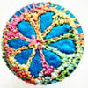 Buttons 1 inch button Hand Dyed Silks and Cottons Free Machine Embroidery Button