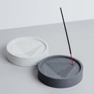 Modern Jesmonite Incense Holder: Round Concrete Palo Santo Plate