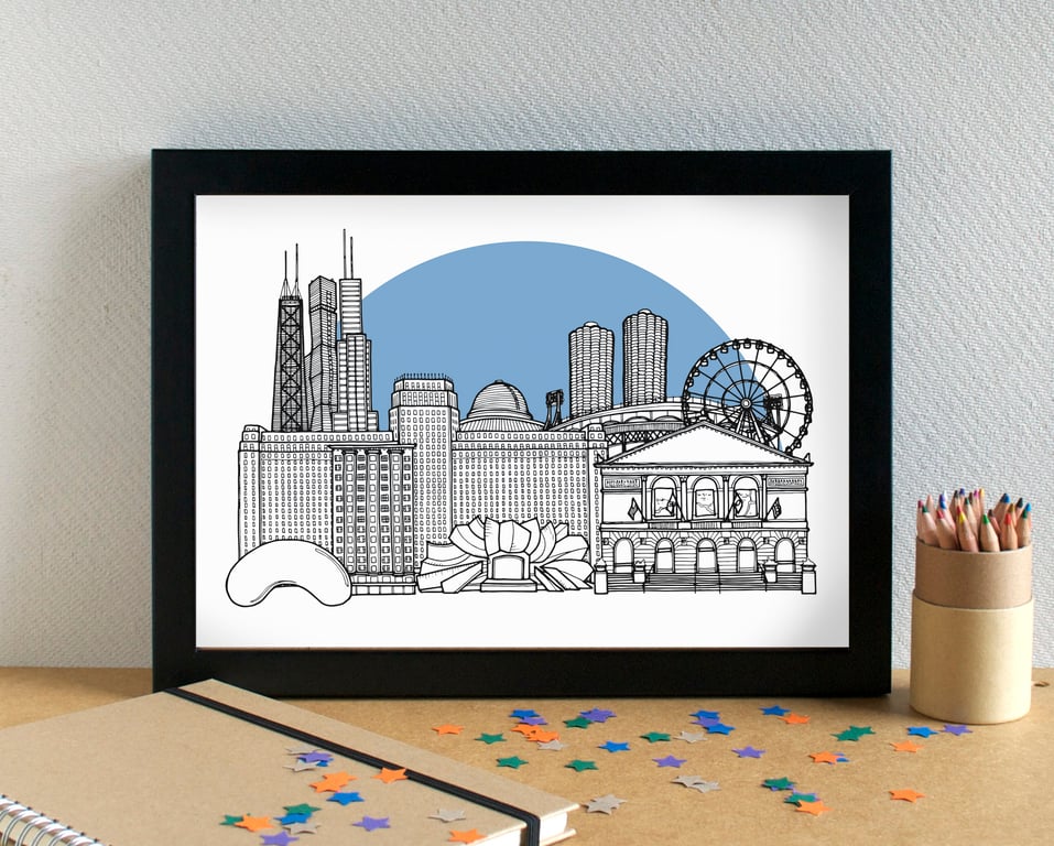 Chicago Skyline Travel Art Print