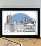 Chicago Skyline Travel Art Print - Image 1