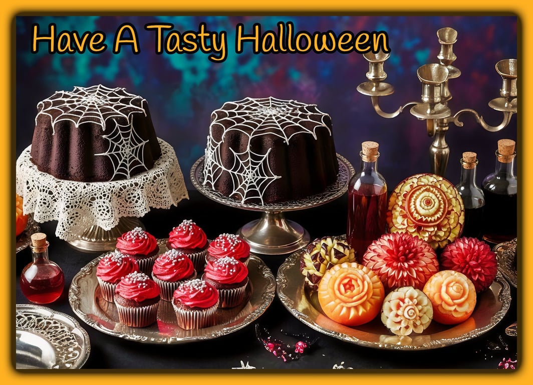 Halloween Cakes Greeting Card A5 