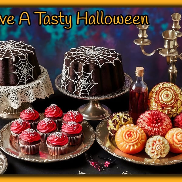 Halloween Cakes Greeting Card A5 