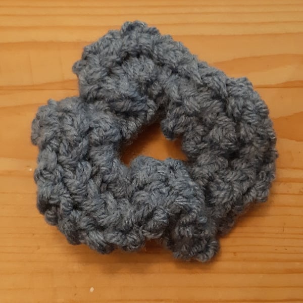 Denim-Coloured Large Chunky knit Scrunchie 