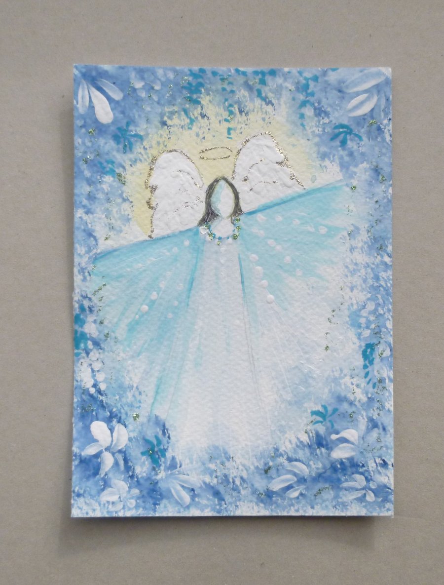 original art angel healing painting ( ref 838 G9)