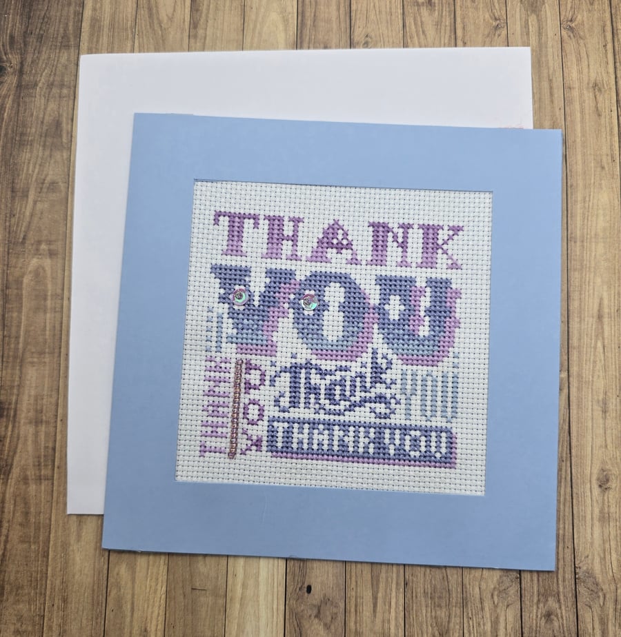 Hand stitched Thankyou Card
