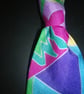 multicoloured block  design silk screen print tie 9.5cm, free shipping B4 - Image 2