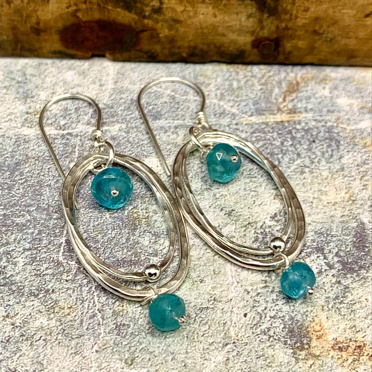 Apatite & Silver Earrings