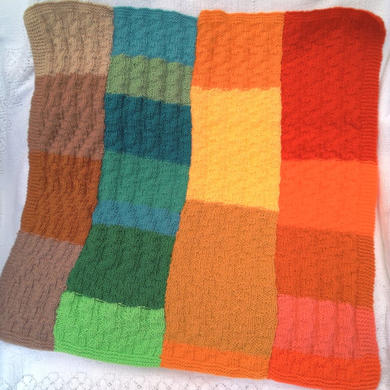 Baby's Multi Coloured Basket Weave Blanket, Nursery Blanket, Coming Home Blanket