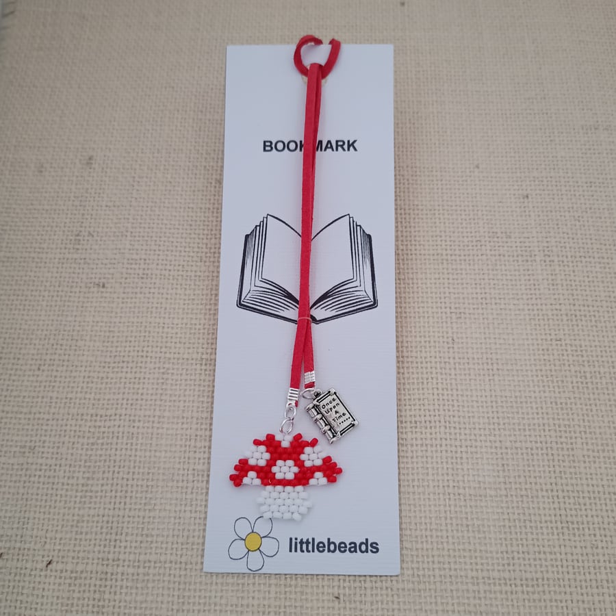 Beaded Toadstool Bookmark
