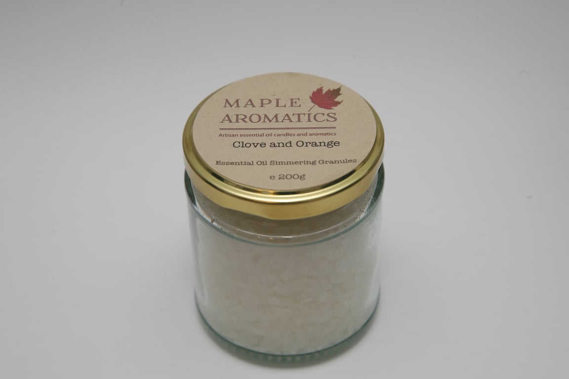 Maple Aromatics Clove and Orange Essential Oil Vegan 200g Simmering Granules